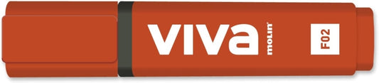 Molin Viva Marcador Fluorescente - Trazo entre 1 y 5mm - Tinta con Base de Agua - Color Rojo - Cantidad: 10