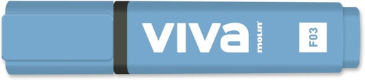 Molin Viva Marcador Fluorescente - Trazo entre 1 y 5mm - Tinta con Base de Agua - Color Azul - Cantidad: 10