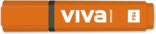 Molin Viva Marcador Fluorescente - Trazo entre 1 y 5mm - Tinta con Base de Agua - Color Naranja - Cantidad: 10