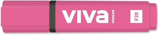 Molin Viva Marcador Fluorescente - Trazo entre 1 y 5mm - Tinta con Base de Agua - Color Rosa - Cantidad: 10