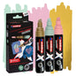 Edding X 6900 Pastel Pack de 3 Rotuladores Multisuperficie Permanentes de Tinta Opaca - Punta Bisela