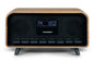 Thomson RT850BT Altavoz Retro Bluetooh - Radio Reloj Despertador - Potencia musical 30W - Color Madera/Negro