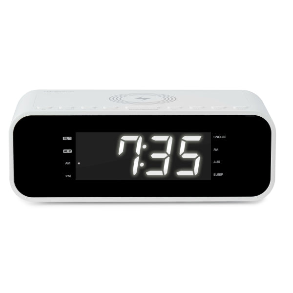 Thomson CR221I Radio Reloj Despertador - Cargador Induccion - USB - Doble Alarma - Color Blanco