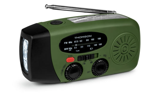 Thomson RT260 Radio - Linterna de Emergencia - Funcion Powerbank -  Color Verde