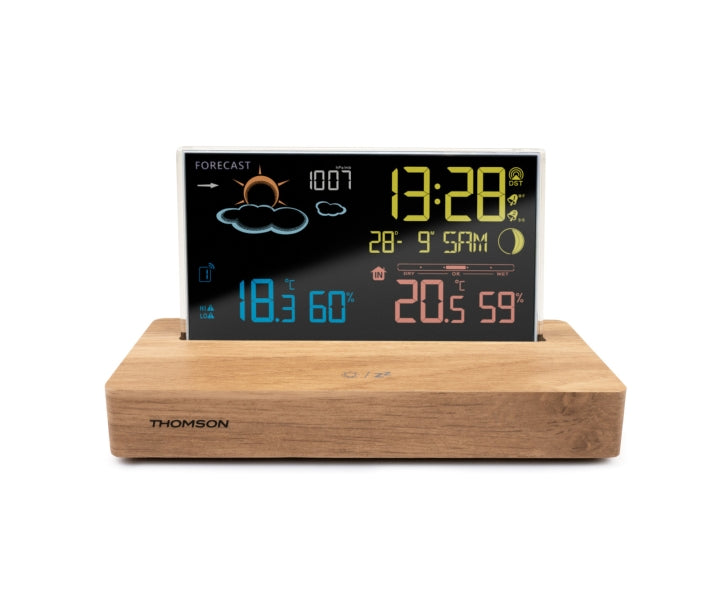 Thomson CT610 Estacion Meteorologica - Reloj Despertador - Color Madera/Negro