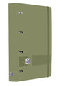 Oxford Europeanbinder Live & Go A4+ Carpeta Tamaño A4+ con Recambio de 100 Hojas Cuadricula 5x5mm - Tapa de Plastico Polyfoam - Cierre con Goma - Color Verde Safari