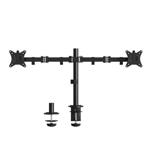 Ewent Soporte de Monitor de Escritorio - 2 Monitores de 13-32"-VESA Maximo 100x100 - Pantalla plana hasta 9 kg- Pantalla Curva hasta 7 kg - Color Negro