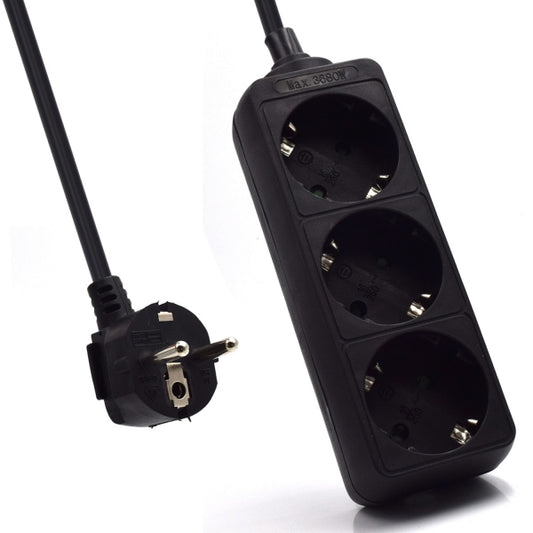 Ewent Regleta de Energia 3 Enchufes - 16A Enchufe Schuko - Color Negro