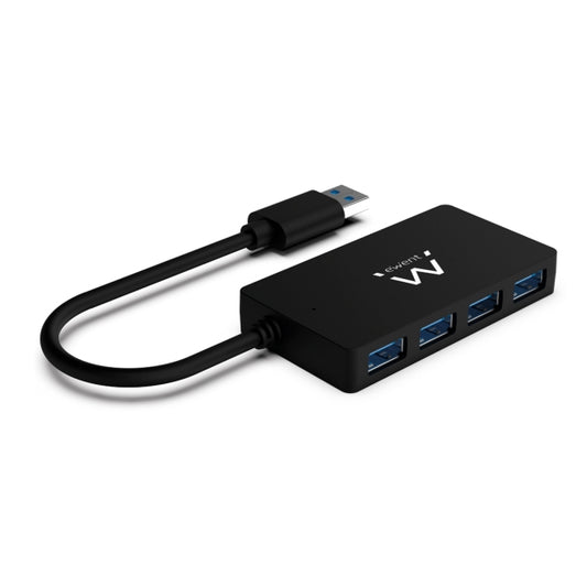 Ewent Hub USB3.2 Gen 1 USB-A de 4 Puertos - Alimentado por USB - Color Negro