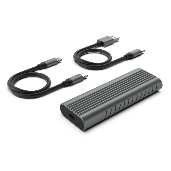 Ewent Caja Externa USB 3.2 - USB-C SSD sin Tornillos - Cable USB C-C y USB C-A - Color Gris