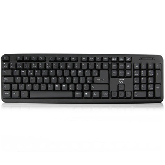 Ewent Teclado con Cable - Diseño Slim - Cable USB-A de 1.35m - Color Negro