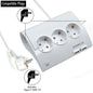Ewent Regleta de Energia - 5 enchufes - Version Schuko - 16A -  2 Puertos USB - Cable de 1.5m - Color Blanco