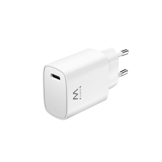 Ewent EW1320 Cargador USB-C 20 W - Carga Rapida - alta Eficencia - Color Blanco