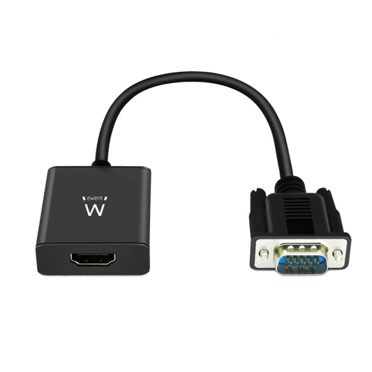 Ewent EW9866 Convertidor VGA a HDMI con Audio - Resolucion Maxima de 1920 x 1200 pixeles - No Drivers - Color Negro