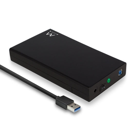 Ewent EW7056 Caja Externa para Disco Duro SATA de 3.5" -sin Tornillos - USB 3.2 - Cable 80cm - Color Negro