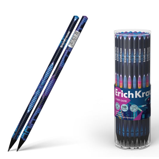 Erichkrause Cyber ??Game Lapiz de Grafito Triangular HB - Mina de 2.2mm - 2 Diseños Surtidos - Cantidad: 42