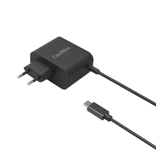 Coolbox Cargador Universal para Portatil 65W USB-C - Compatible con QC3.0 - Tecnología GaN - Cable de 1.20m