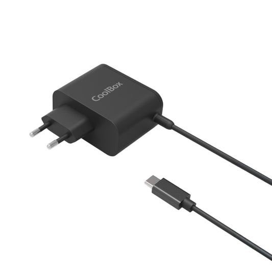 Coolbox Cargador Universal para Portatil 65W USB-C - Compatible con QC3.0 - Tecnología GaN - Cable de 1.20m