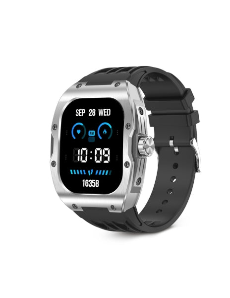 Ksix Hero Smartwatch - Pantalla AMOLED 1,95? AMOLED - Autonomia Hasta 7 Dias - Modos Deporte y Salud, Llamadas, Asistentes de voz - IP68 - Color Negro