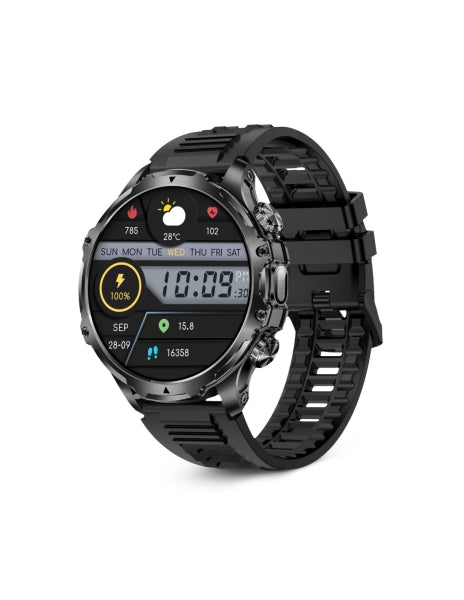 Ksix Venture Smartwatch - Pantalla AMOLED 1,85? TFT - Autonomia Hasta 10 Dias - Modos Deporte y Salud, Llamadas, Asistentes de voz - IP68 - Color Negro