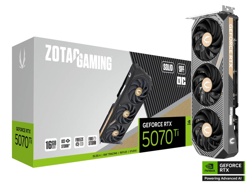 Zotac GeForce RTX 5070 Ti Gaming Solid SFF OC Tarjeta Grafica 16GB GDDR7 DLSS4