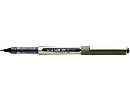 Uni-ball Eye Fine UB-157E Boligrafo de Tinta Liquida - Punta de Bola 0.7mm - Tinta Resistente al Agua y Luz - Sistema de Control de Tinta - Color Negro - Cantidad: 12