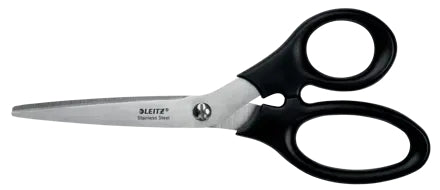 Leitz Tijeras de Acero Inoxidable 18.5cm - Agarre Ergonomico - Color Negro