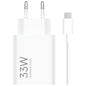 Xiaomi 33W Combo Cargador de Pared para Smartphone USB-A 33W + Cable - Identificacion Inteligente de Dispositivos - Color Blanco