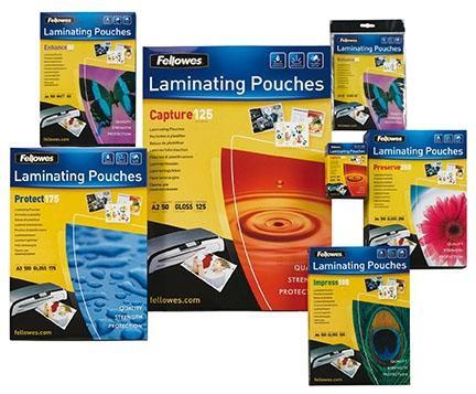 FELLOWES FUNDAS DE PLASTIFICAR 125 MICRAS A3 BRILLO PACK 100 UD