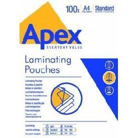 FELLOWES FUNDAS DE PLASTIFICAR APEX 125 MICRAS A4 BRILLO PACK 100 UD
