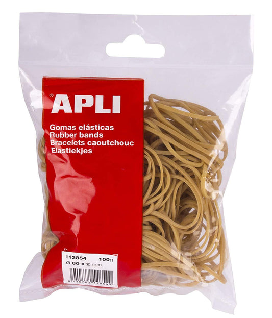 APLI GOMA ELÁSTICA MARRÓN CAUCHO 100X2MM 100 GR.