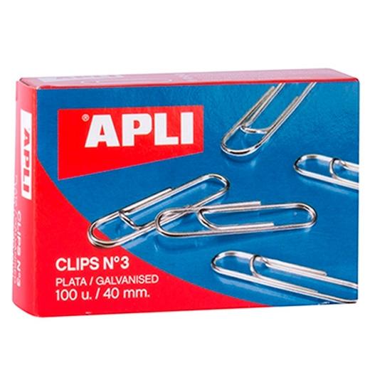 APLI CLIPS PLATEADOS Nº 3 - 40MM CAJA DE 100  -10 CAJAS-