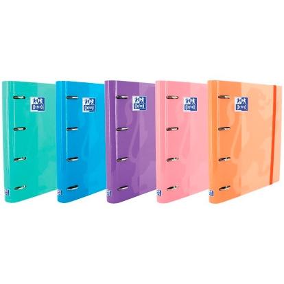 OXFORD CARPETA DE ANILLAS 4 X 35MM EUROPEANBINDER C/RECAMBIO 100H A4+ 5X5 CIERRE C/GOMA C/SURTIDOS