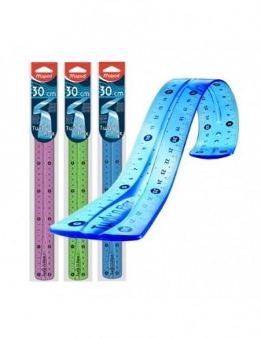 MAPED REGLA TWIST´N FLEX IRROMPIBLE DECORADA 30CM COLORES SURTIDOS
