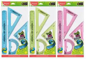MAPED REGLAS TWIST´N FLEX MAXI 30CM COLORES SURTIDOS KIT DE 4 PIEZAS