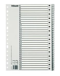 ESSELTE ÍNDICE NUMÉRICO MULTITALADRO 1-31 POLIPROPILENO FOLIO GRIS CON CARÁTULA ÍNDICE CARTÓN BLANCO / NEGRO