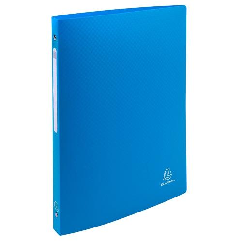 EXACOMPTA CARPETA 4 ANILLAS 15MM POLIPROPILENO OPACO CON ETIQUETA EN EL LOMO A4 AZUL