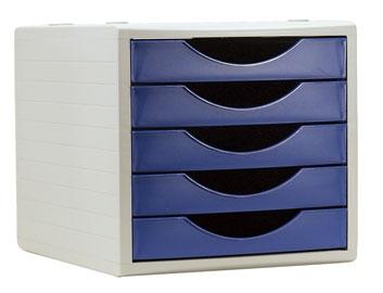 ARCHIVO 2000 MÓDULO ARCHIVOTEC 5 CAJONES VÁLIDO PARA FORMATO DIN A4, FÓLIO Y SUBCARPETA 340X270X260 MM AZUL