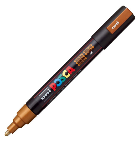 Posca PC-5M Marcador de Pintura - Punta de Bala 1.8-2.5mm - Tinta Base al Agua - Resistente a la Luz - Color Bronce