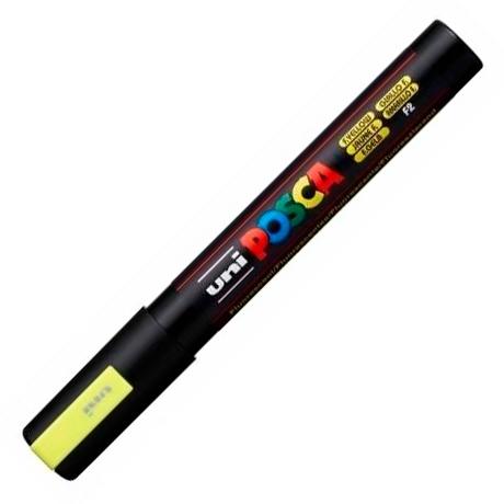 Posca PC-5M Marcador de Pintura - Punta de Bala 1.8-2.5mm - Tinta Base al Agua - Resistente a la Luz - No Permanente - Color Amarillo