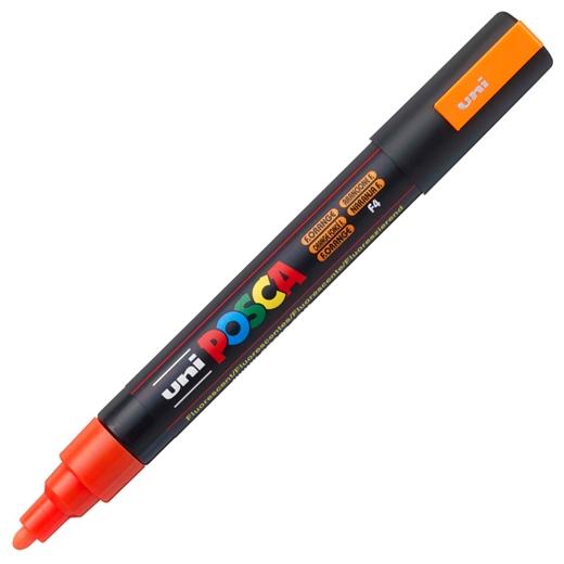 Posca PC-5M Marcador de Pintura - Punta de Bala 1.8-2.5mm - Tinta Base al Agua - Resistente a la Luz - No Permanente - Color Naranja
