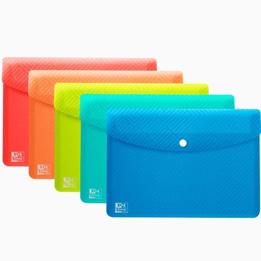 OXFORD SOBRES CON BROCHE URBAN A6 POLIPROPILENO PACK 5 UD C/SURTIDOS