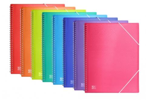 OXFORD CARPETA CON 20 FUNDAS CRISTAL ESPIRAL CON GOMAS URBAN PP COLORES SURTIDOS A4 -10U-