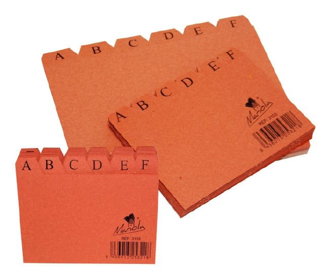 MARIOLA ÍNDICE PARA FICHEROS A-Z 150X100 CARTÓN CUERO