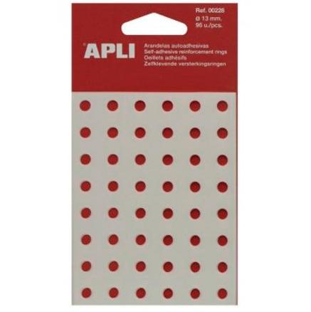APLI ARANDELAS DE REFUERZO 13MM CAJA 96 UD TRANSLÚCIDAS