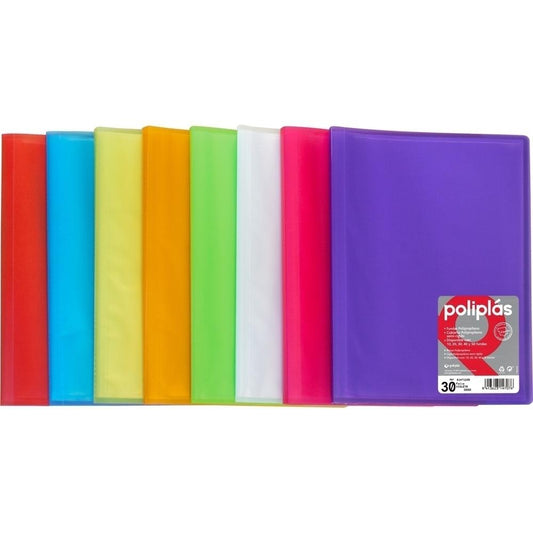GRAFOPLÁS CARPETA 20 FUNDAS SOLDADAS A4 PP TRANSLÚCIDO SEMIRRÍGIDO VIOLETA