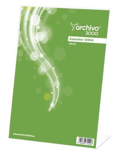 ARCHIVO 2000 EXPOSITOR SOBREMESA EN FORMA DE L DIN A4 VERTICAL 95X210X305 MM CRISTAL TRANSPARENTE