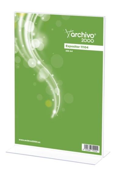 ARCHIVO 2000 EXPOSITOR SOBREMESA EN FORMA DE T DIN A5 HORIZONTAL 75X210X155 MM CRISTAL TRANSPARENTE