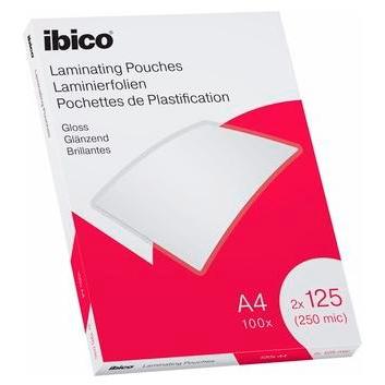IBICO FUNDAS DE PLASTIFICAR 2X125 MICRAS A4 BRILLO PACK 100 UD