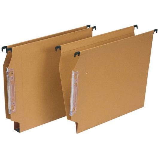 GRAFOPLÁS CARPETAS COLGANTES VISOR LATERAL CARTULINA FOLIO LOMO V KRAFT -50U-